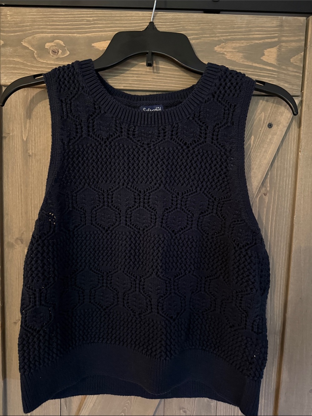 Splendid Dark Navy Textured Knit Sleeveless Tank